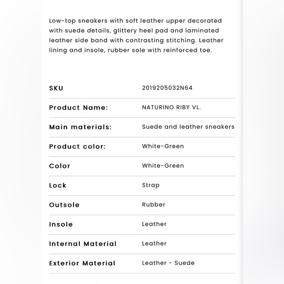 NWT NATURINO RIBY VL. Suede and leather sneakers, White-Green - Picture 7 of 15